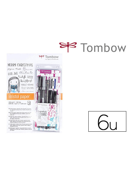 Set caligrafia tombow lettering beginner para principiante 6 piezas