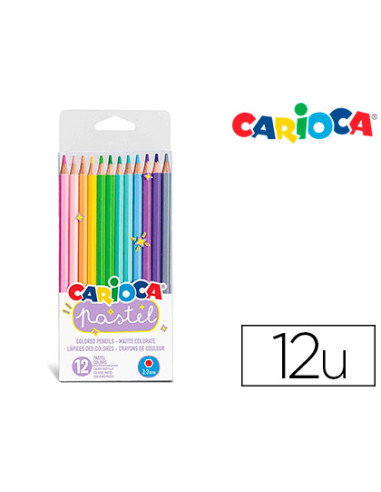 CARIOCA LÁPICES DE COLORES PASTEL SURTIDOS ESTUCHE 12 UD