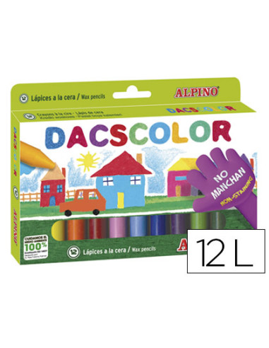 DACSCOLOR CERAS 80MM SEMIBLANDAS NO MANCHAN SURTIDOS -ESTUCHE DE 12U-