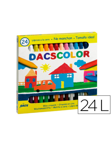 DACS DACSCOLOR CERAS 80MM SEMIBLANDAS NO MANCHAN SURTIDOS -ESTUCHE DE 24U-