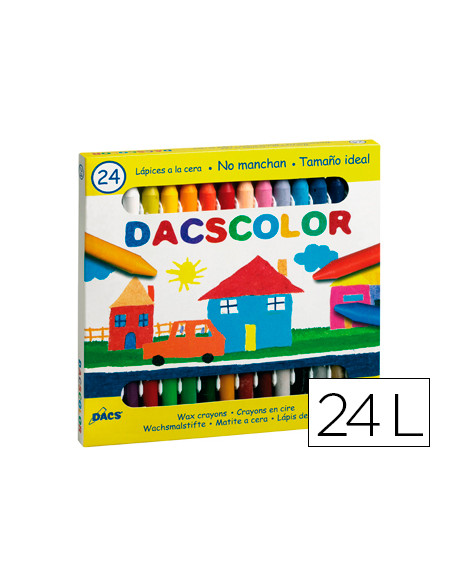 DACS DACSCOLOR CERAS 80MM SEMIBLANDAS NO MANCHAN SURTIDOS -ESTUCHE DE 24U-