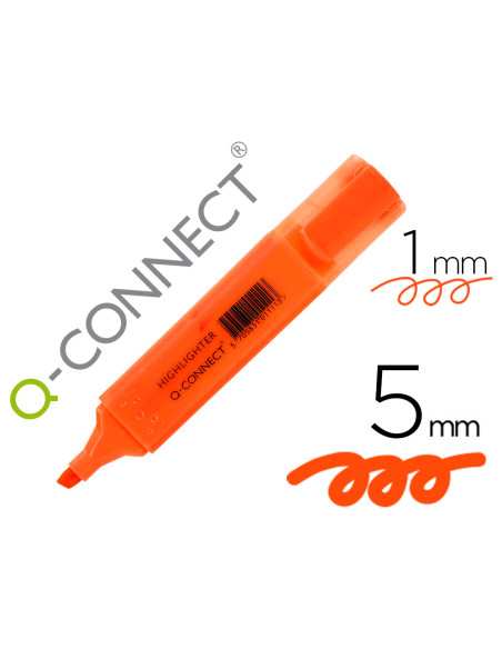 Rotulador q-connect fluorescente naranja punta biselada