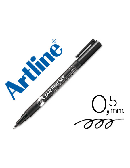 Rotulador artline para cd punta de fibra permanente ek-883 negro -punta redonda 0.5 mm