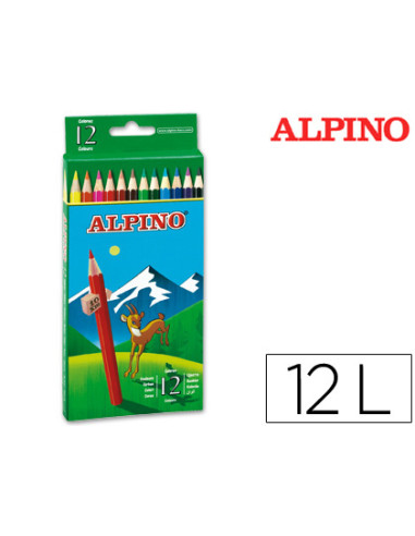 ALPINO LÁPICES DE COLORES 175MM C/SURTIDOS ESTUCHE 12 UD