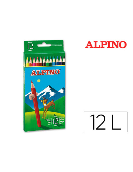 ALPINO LÁPICES DE COLORES 175MM C/SURTIDOS ESTUCHE 12 UD