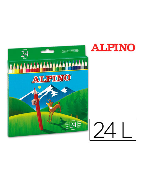 ALPINO LÁPICES DE COLORES 175MM C/SURTIDOS ESTUCHE 24 UD