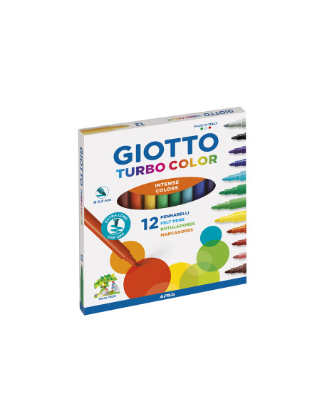 GIOTTO ROTULADORES TURBO COLOR SURTIDOS ESTUCHE 12 UD