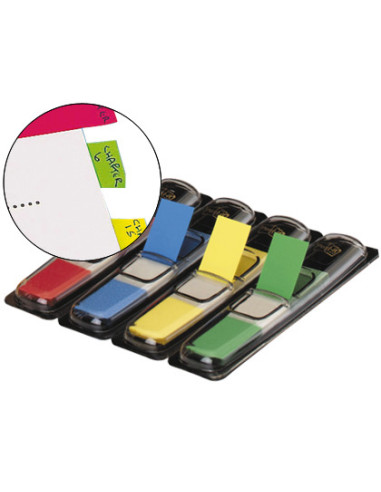 POST-IT INDEX ROJO, AZUL,AMARILLO, VERDE - 4 DISPENSADORES STD 4X35