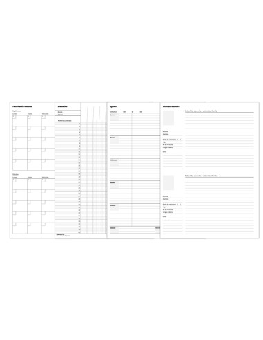 ADDITIO CUADERNO TRIPLEX PARA EL PROFESORADO ESPIRAL DOBLE 144 PÁGINAS PVC C/SURTIDOS