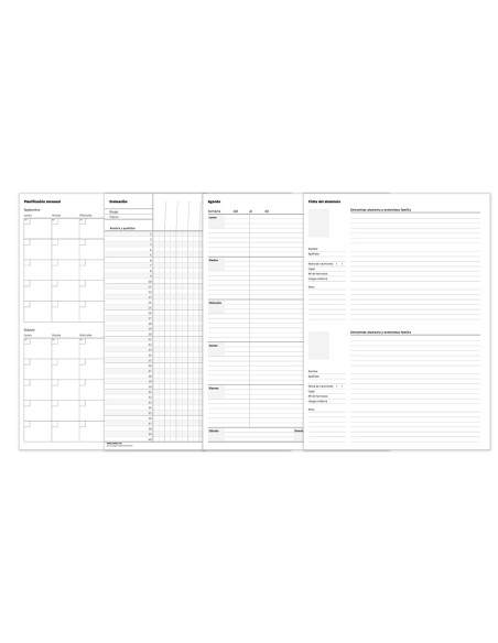 ADDITIO CUADERNO TRIPLEX PARA EL PROFESORADO ESPIRAL DOBLE 144 PÁGINAS PVC C/SURTIDOS