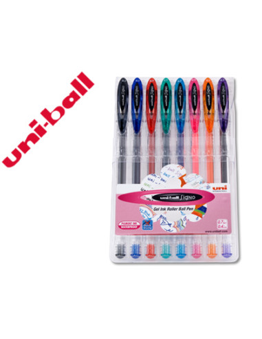 UNIBALL ROLLERBALL SIGNO UM-120 BÁSICO 0.7MM COLORES SURTIDOS ESTUCHE 8 UD