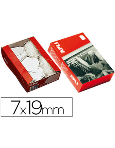 APLI ETIQUETAS COLGANTES CON HILO 7X19MM CAJA DE 1000 BLANCO