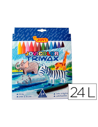 JOVI CERAS JOVICOLOR TRIWAX 82MM COLORES SURTIDOS ESTUCHE 24 UD