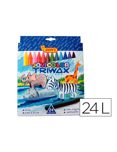 JOVI CERAS JOVICOLOR TRIWAX 82MM COLORES SURTIDOS ESTUCHE 24 UD