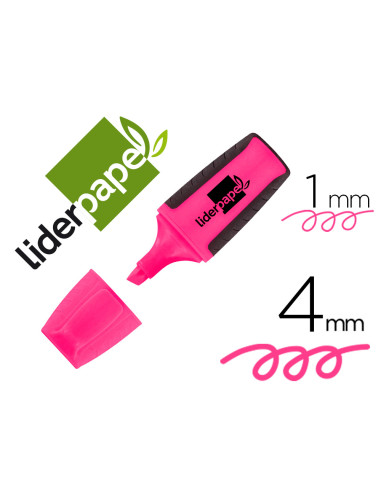 Rotulador liderpapel mini fluorescente rosa