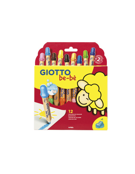 GIOTTO LÁPICES DE COLORES BE-BÉ SÚPER CON SACAPUNTAS C/SURTIDOS ESTUCHE 12 UD