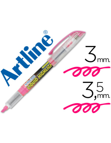 Rotulador artline fluorescente ek-640 rosa punta biselada