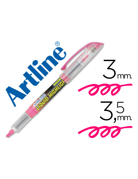 Rotulador artline fluorescente ek-640 rosa punta biselada