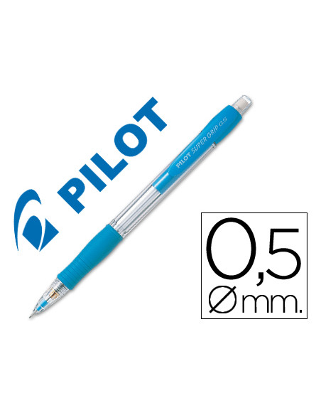 PILOT PORTAMINAS H-185 SUPERGRIP 0.5 CON GOMA AZUL CLARO