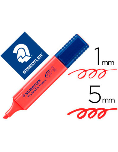 STAEDTLER MARCADOR FLUORESCENTE TEXTSURFER CLASSIC ROJO