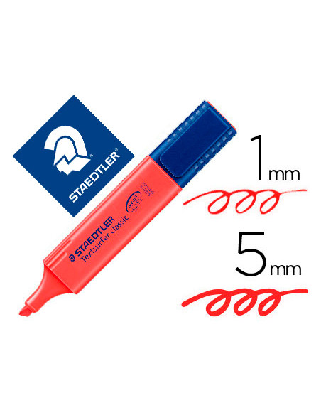 STAEDTLER MARCADOR FLUORESCENTE TEXTSURFER CLASSIC ROJO