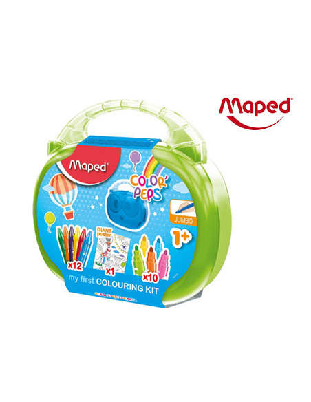 MAPED MALETÍN DE COLOREADO EARLY AGE PARA NIÑOS +1 AÑO 23 PIEZAS COLORES SURTIDOS