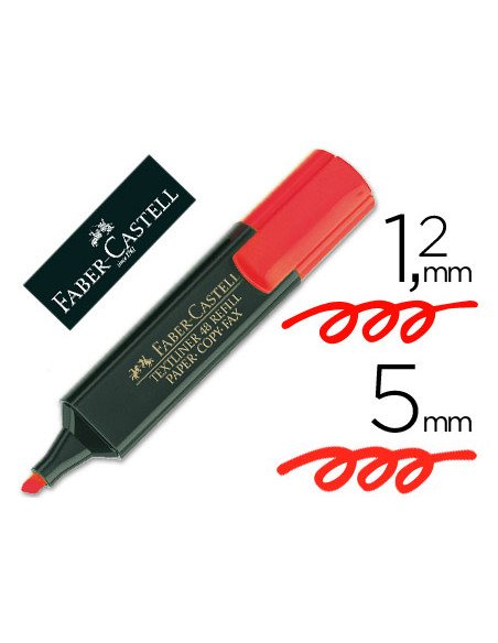 FABER CASTELL MARCADOR SUPERFLUORESCENTE TEXTLINER 48 ROJO