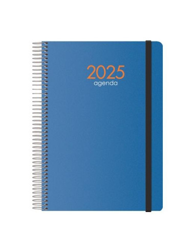 DOHE AGENDA ANUAL SYNCRO ESPIRAL 15X21CM S/V CIERRE C/GOMA PP AZUL 2025