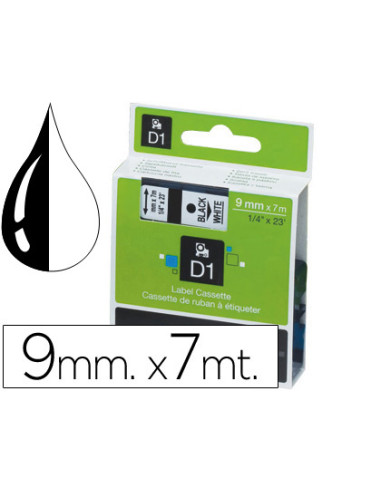 DYMO CINTA DE TRANSFERENCIA TERMICA D1 40910. ETIQUETAS ESTÁNDAR NEGRO SOBRE TRANSPARENTE DE 9MMX7M. POLIESTER AUTOADHESIVA. ...