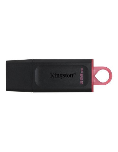 KINGSTON PENDRIVE DATATRAVELER EXODIA 256GB C/TAPA PROTECTORA Y RANURA PARA COLGAR USB 3.2 NEGRO/ROSA