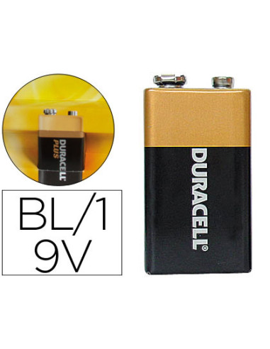 DURACELL PILAS PLUS POWER 6LR61 ALCALINAS 9V PACK-1