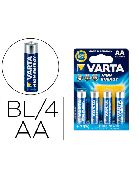 Pila varta alcalina longlife power aa tipo lr-06 blister de 4 unidades