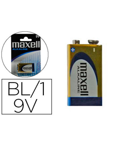 MAXELL PILAS ALCALINAS DE 9V - 6LR61- PACK 1 UD