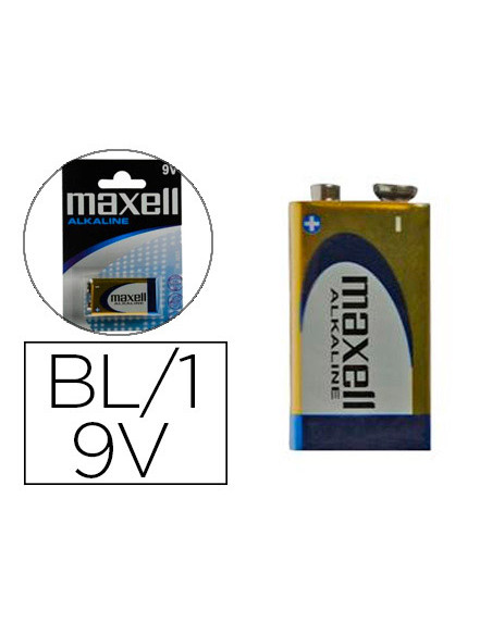 MAXELL PILAS ALCALINAS DE 9V - 6LR61- PACK 1 UD