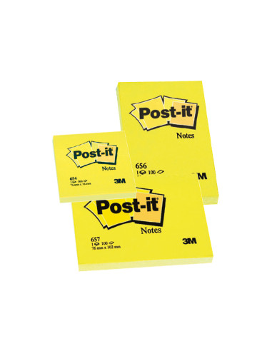 POST-IT BLOCS NOTAS 654 CANARY YELLOW 76X76 -PACK 12-