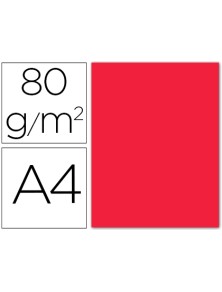 Papel Color Liderpapel Din A4 80 Gr Rojo -Pack De 15 Hojas