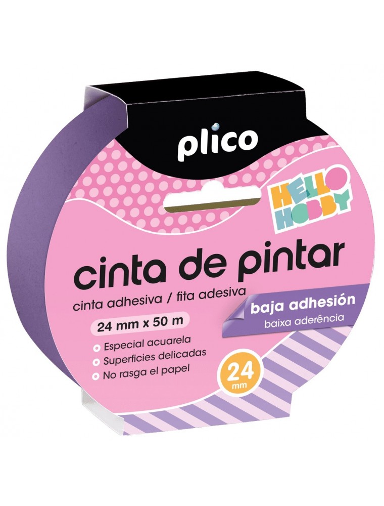 Cinta adhesiva plico para pintor baja adherencia 50 mt x 24 mm.