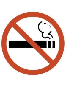 Pictograma adhesivo prohibido fumar tamaño 114x114 mm
