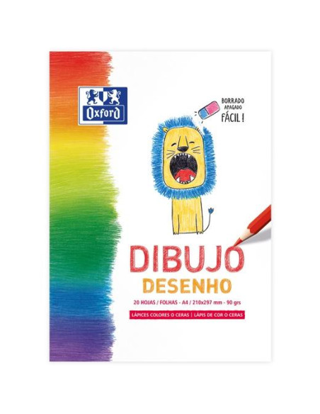 OXFORD BLOC DIBUJO INFANTIL A4 ENCOLADO 20H LISO 90GR