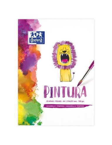 OXFORD BLOC PINTURA INFANTIL A4 ENCOLADO 20H LISO 180GR