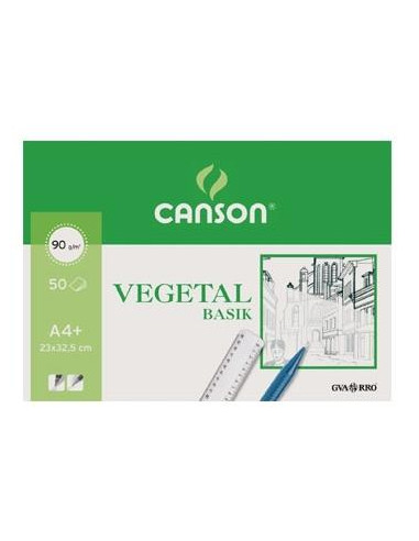 CANSON BLOC VEGETAL BASIK ENCOLADO 50 HOJAS 90 GR. 23X32,4CM