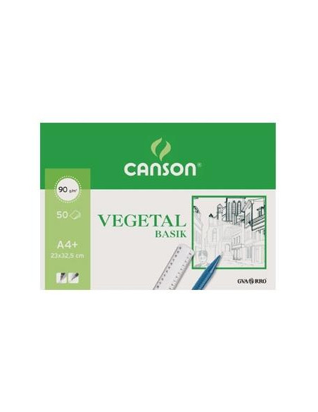 CANSON BLOC VEGETAL BASIK ENCOLADO 50 HOJAS 90 GR. 23X32,4CM