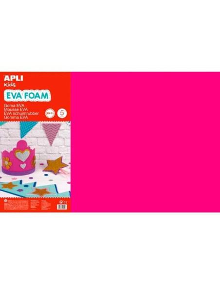 APLI GOMA EVA 600X400X2 MM FUCSIA -BOLSA 5U-