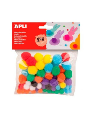 APLI POMPONES COLORES SURTIDOS -BOLSA 78U-