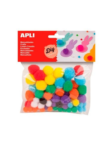 APLI POMPONES COLORES SURTIDOS -BOLSA 78U-