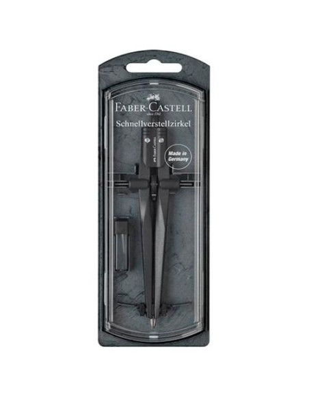 FABER CASTELL COMPÁS DE AJUSTE RÁPIDO STREAM NEGRO PIEDRA