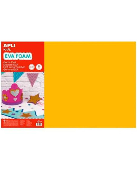 APLI GOMA EVA 600X400X2 MM NARANJA -BOLSA 5U-