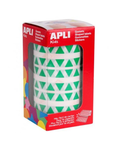 APLI GOMETS TRIANGULARES 10,5MM ROLLO VERDE -ROLLO 6136 UNIDADES-