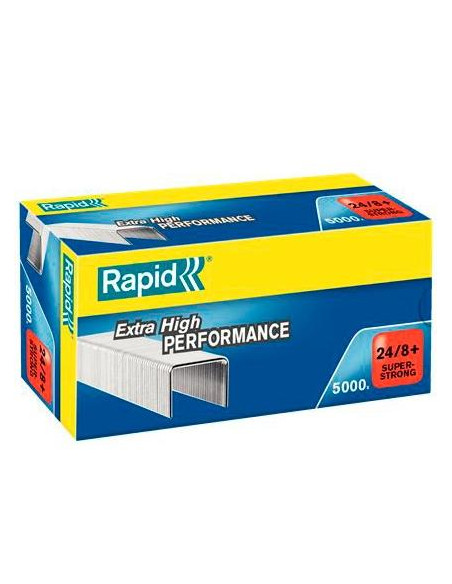 RAPID GRAPAS 24/8+ SÚPER STRONG GALVANIZADA CAJA DE 5000