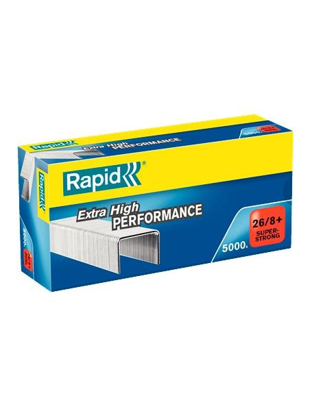 RAPID GRAPAS 26/8+ SUPER STRONG GALVANIZADA CAJA DE 5000